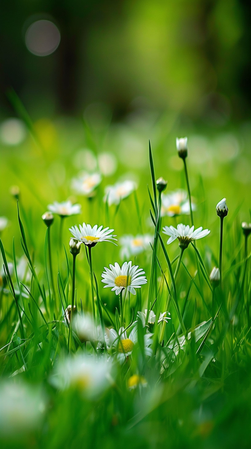 Sweet Daisy Serenity: Calming Mobile Wallpapers