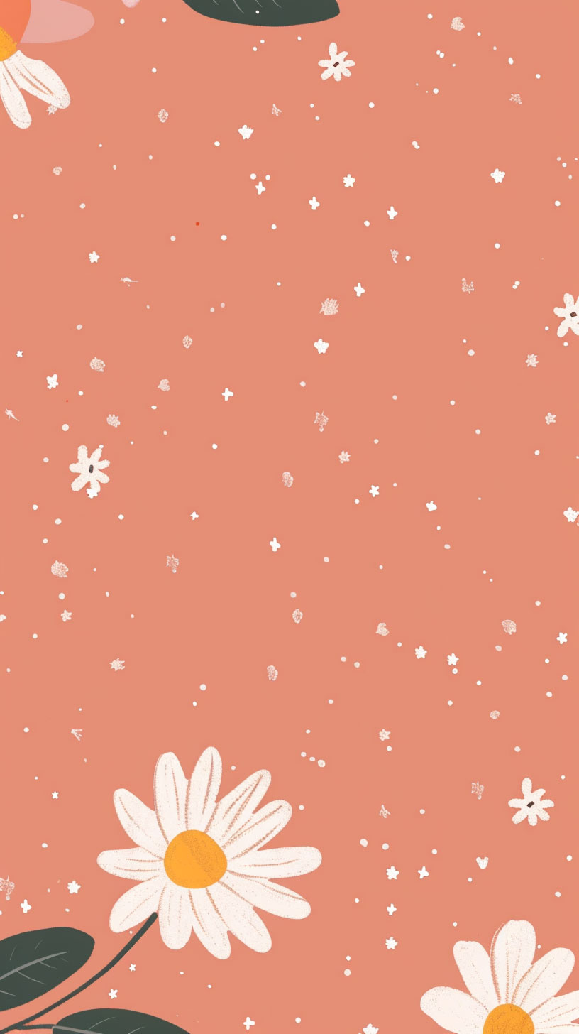 Whimsical Daisy Wonders: Playful Smartphone Backgrounds