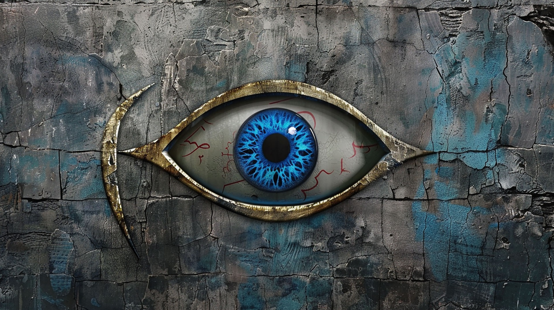 Charming Evil Eye AI Desktop Wallpaper