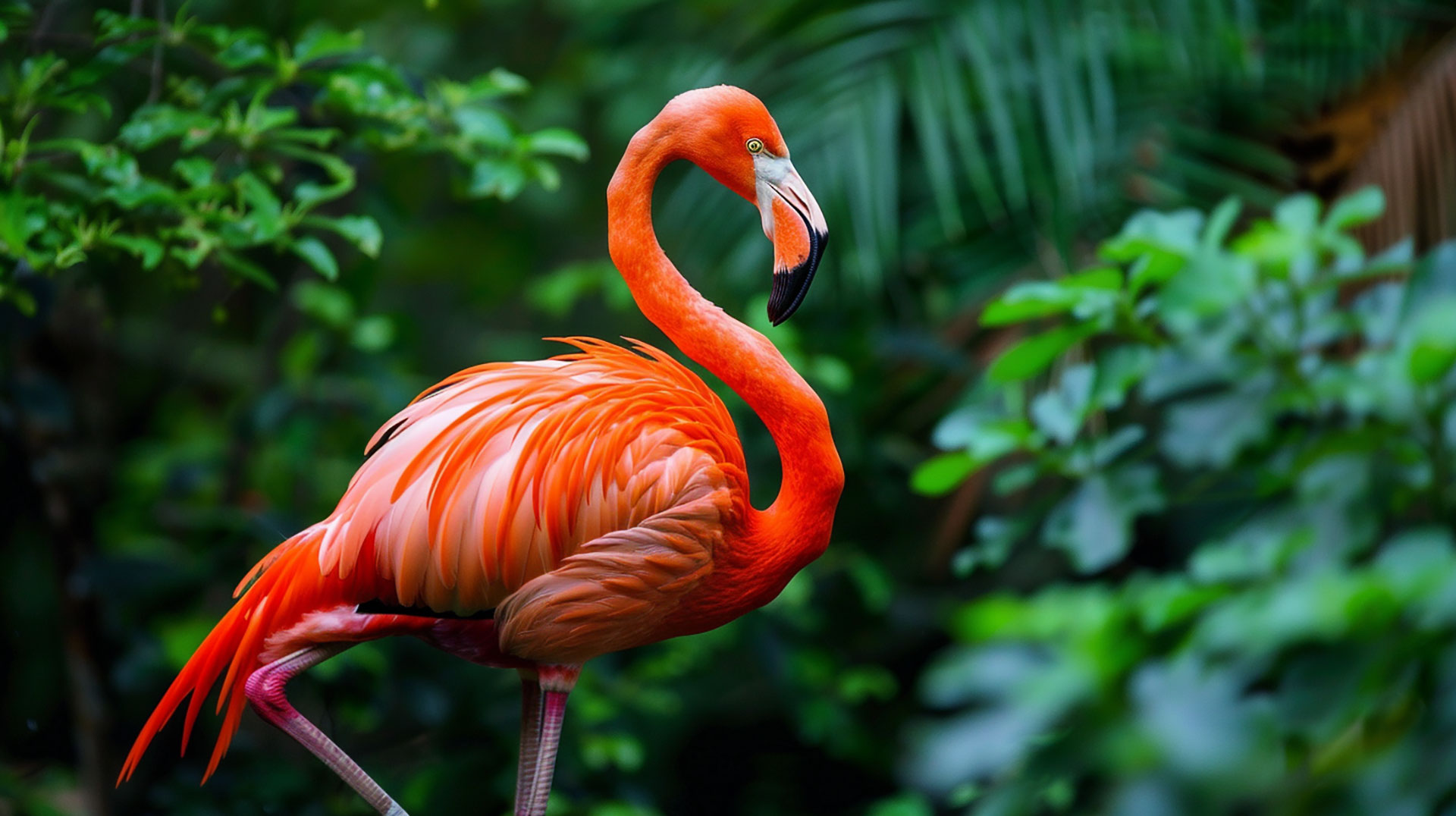 Whimsical Cute Flamingo AI Desktop Art