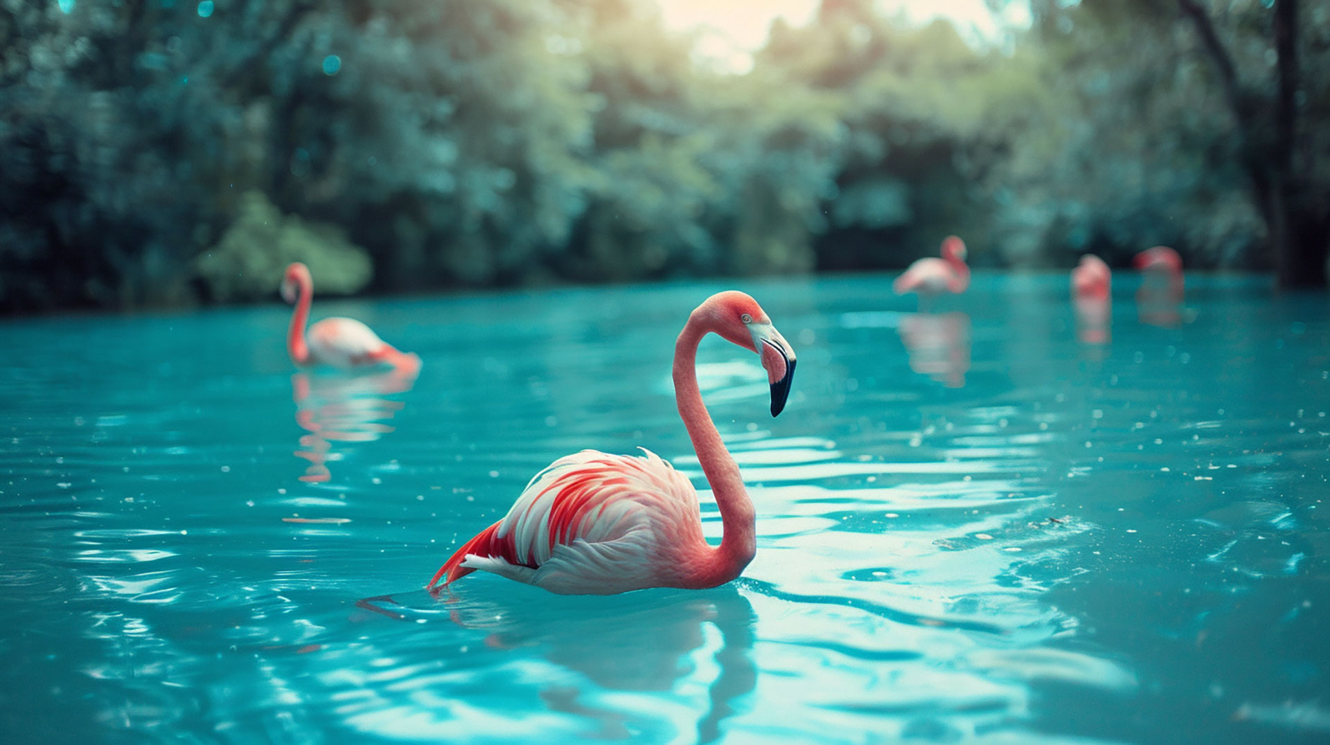 Cute Flamingo AI: Adorable Desktop Wallpapers