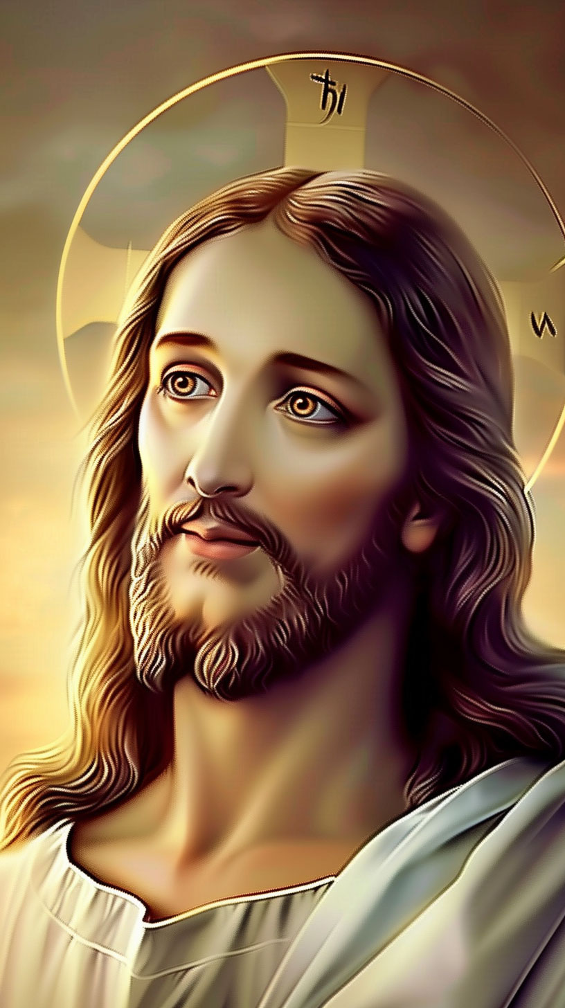 AI-generated cute Jesus Christ iPhone background