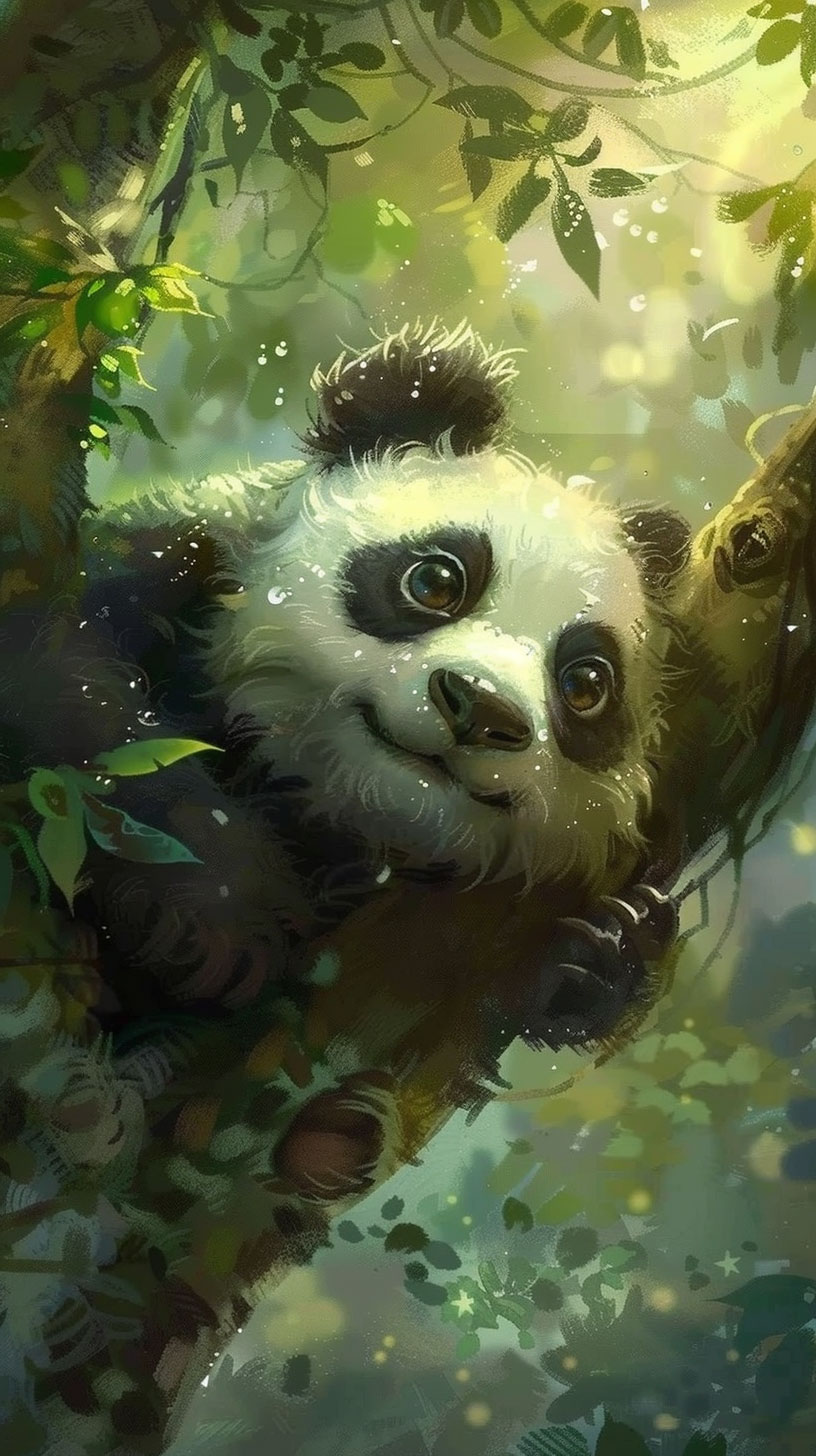 Adorable Panda AI Wallpaper for Android