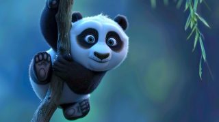 Playful and Endearing Panda Digital Wallpaper