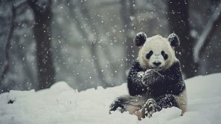 Charming Baby Panda Desktop Background