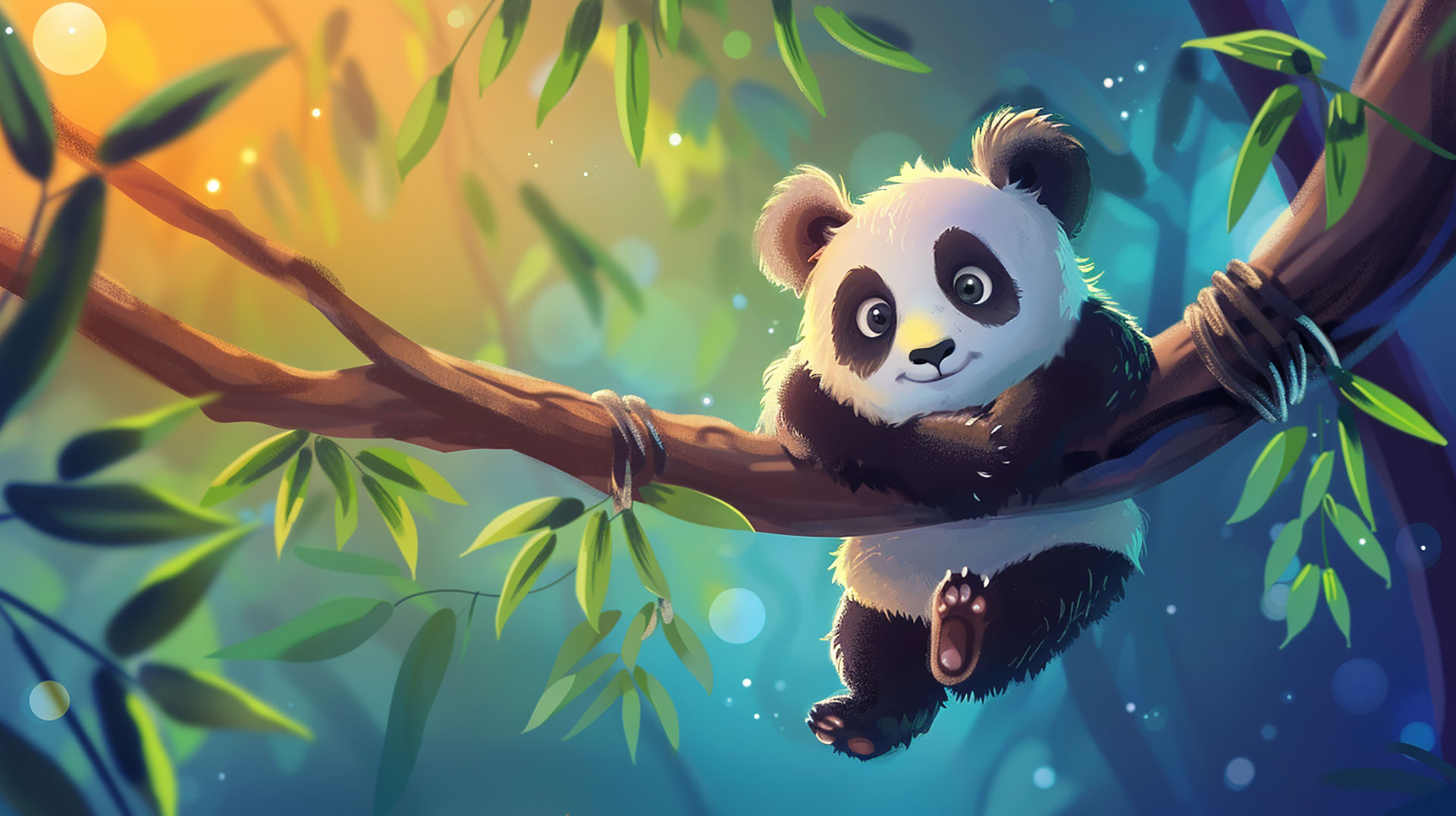 Irresistibly Cute Panda AI Wallpaper for Desktop