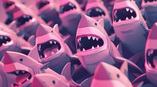 Lovely Sea Creatures: Cute Shark 4K Wallpaper