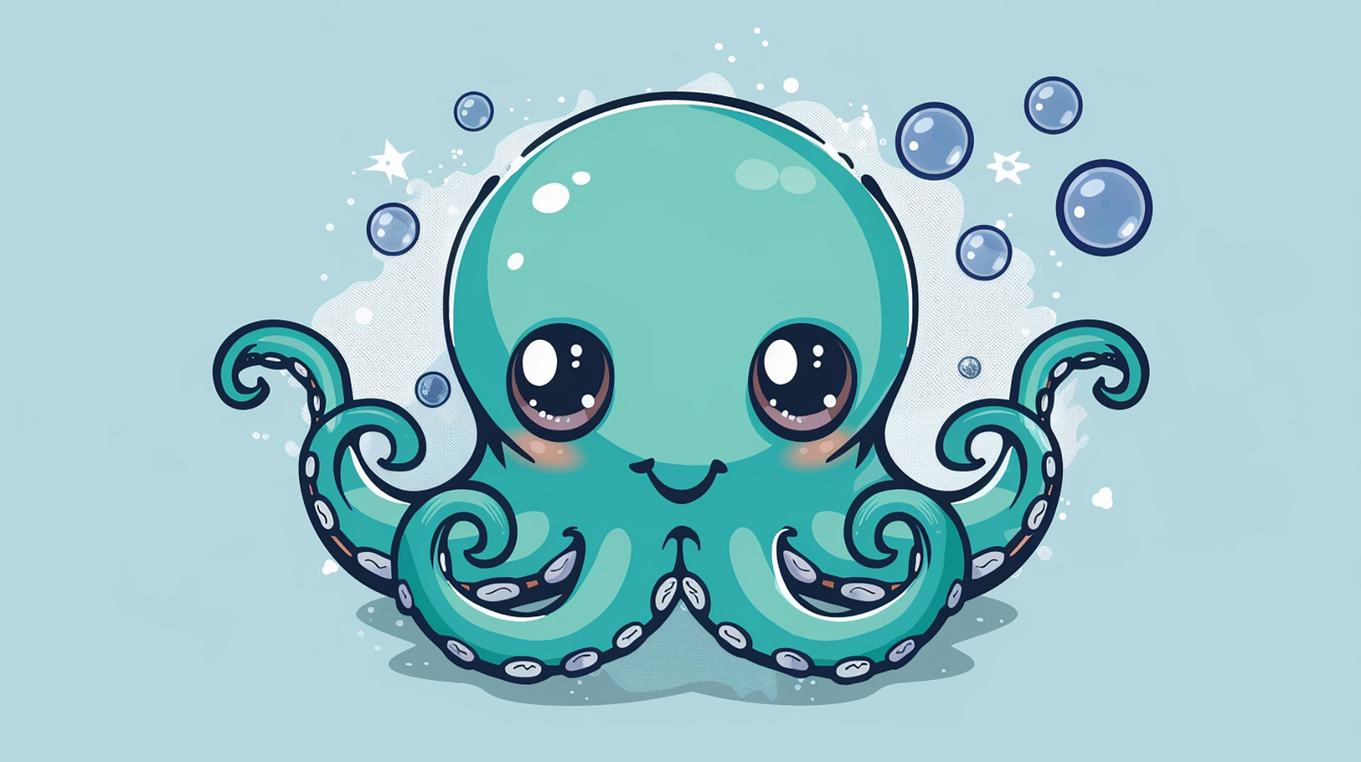 Cute Teal AI Desktop Wallpaper: HD Collection