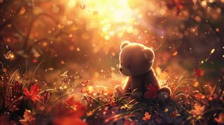 Whimsical Teddy Bear AI Wallpaper for Desktop Joy