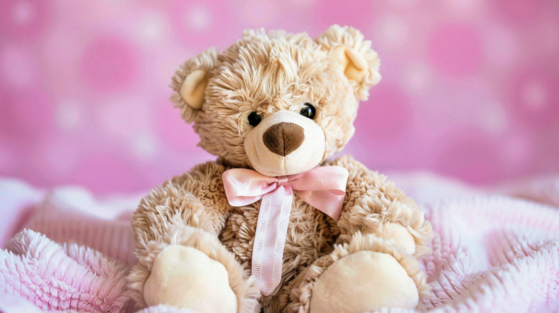 Charming Teddy Bear Digital Wallpaper for PC