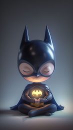 Colorful Cute Batman iPhone Lock Screen Wallpaper