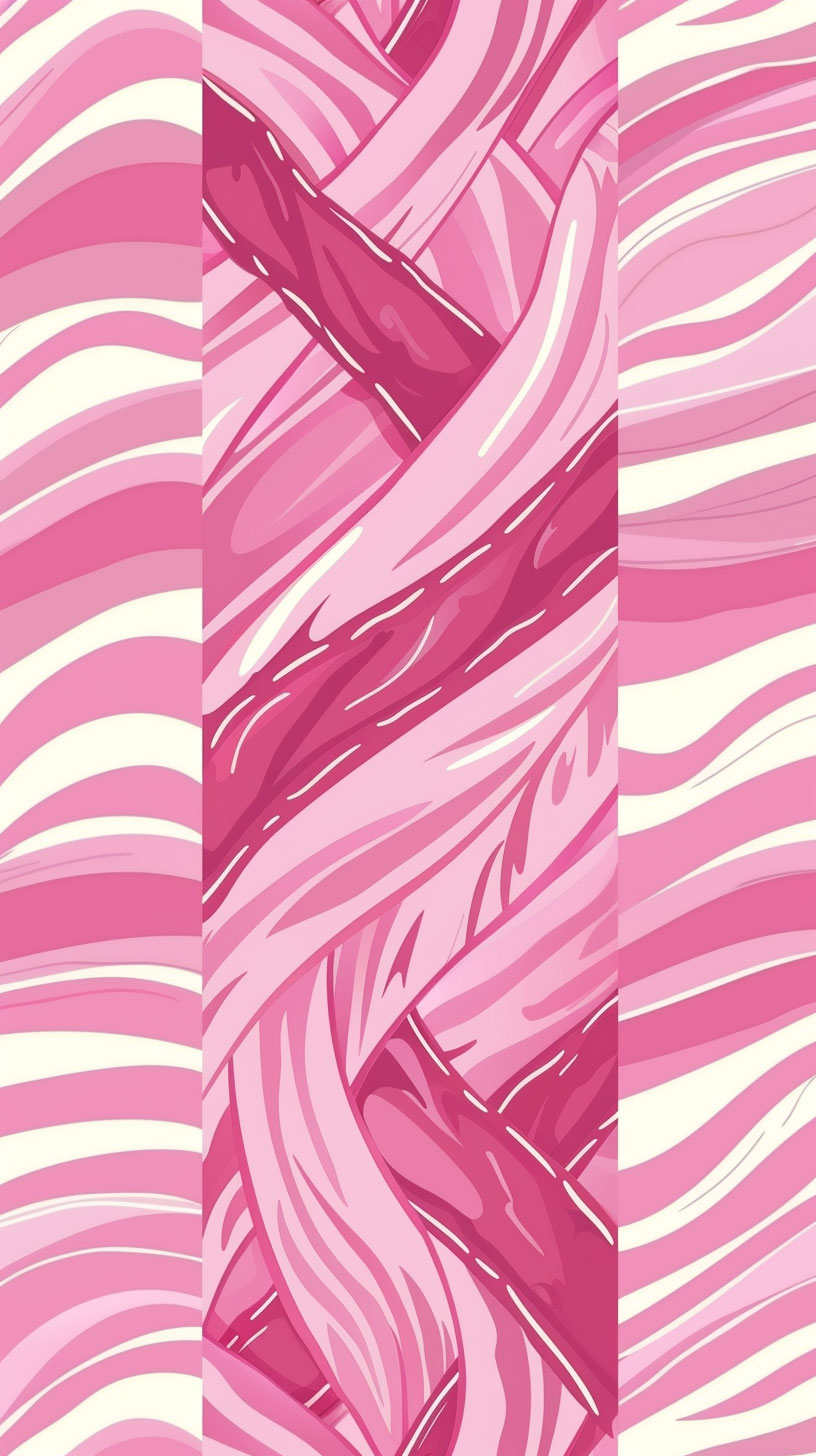 Sweet Pink Ribbon Mobile Wallpaper Design