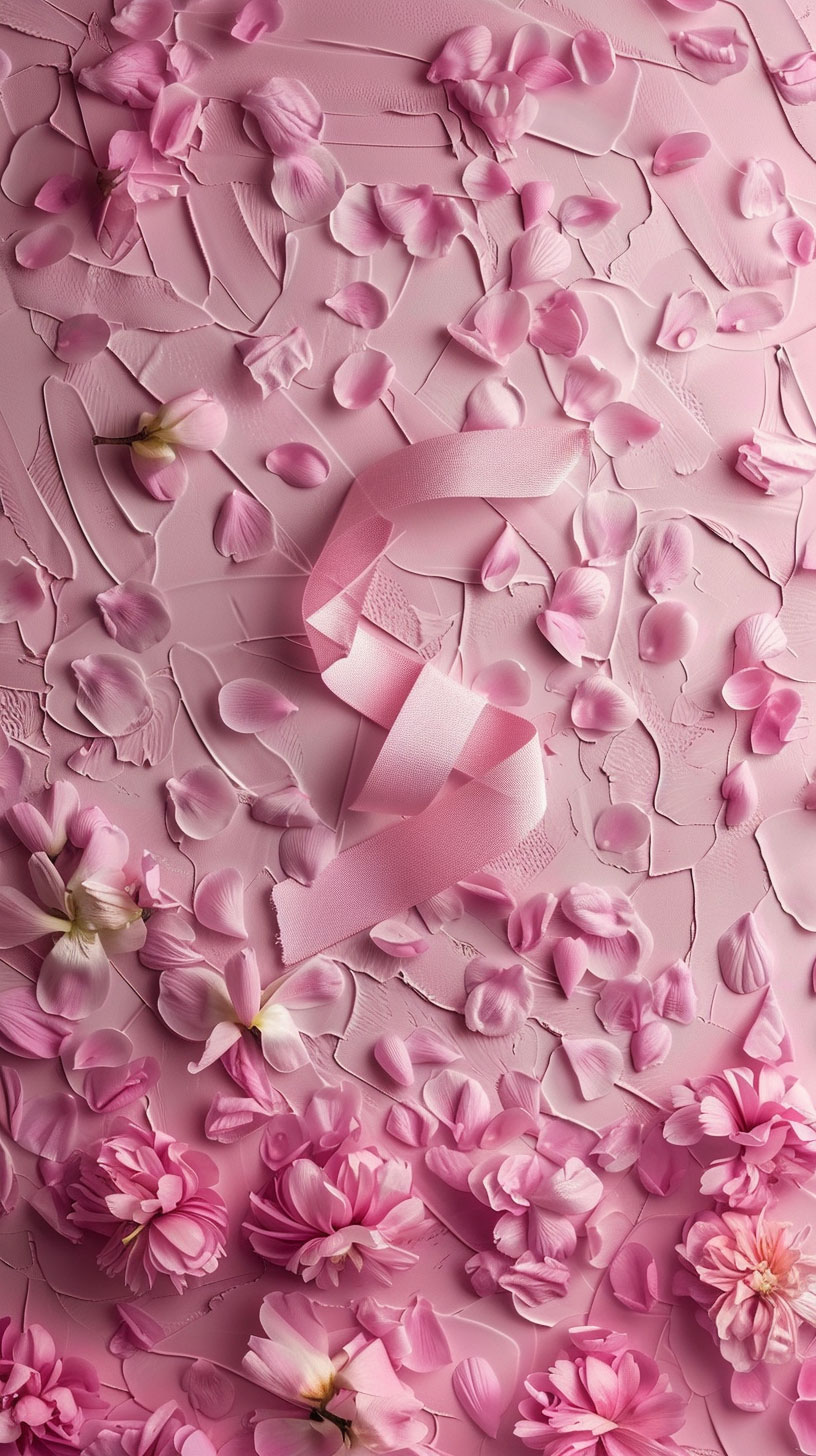 Adorable Breast Cancer Awareness Ribbon Background