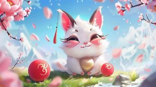 Charming Chinese New Year Ox Wallpaper