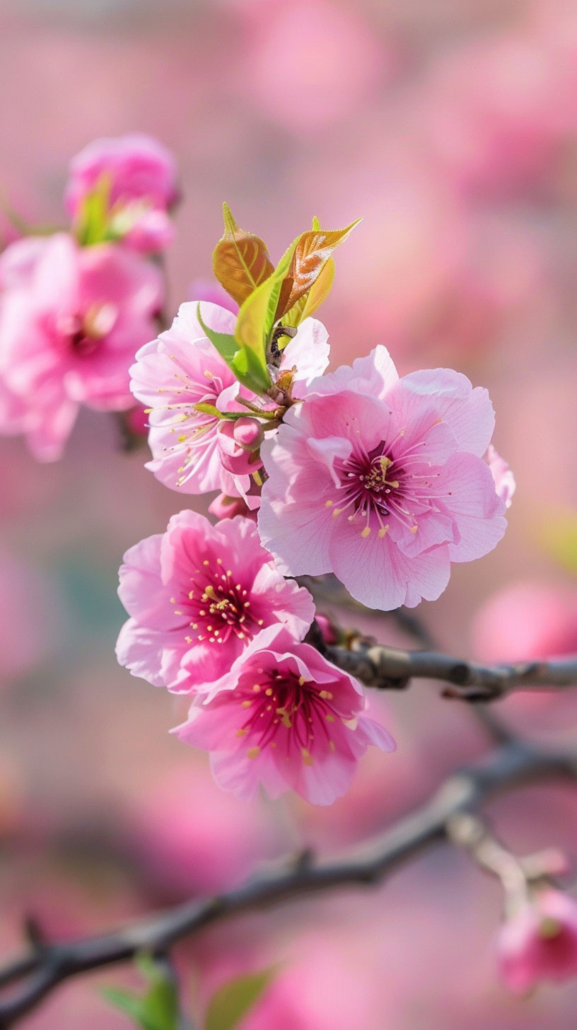 Pink Cherry Blossoms Lock Screen Background