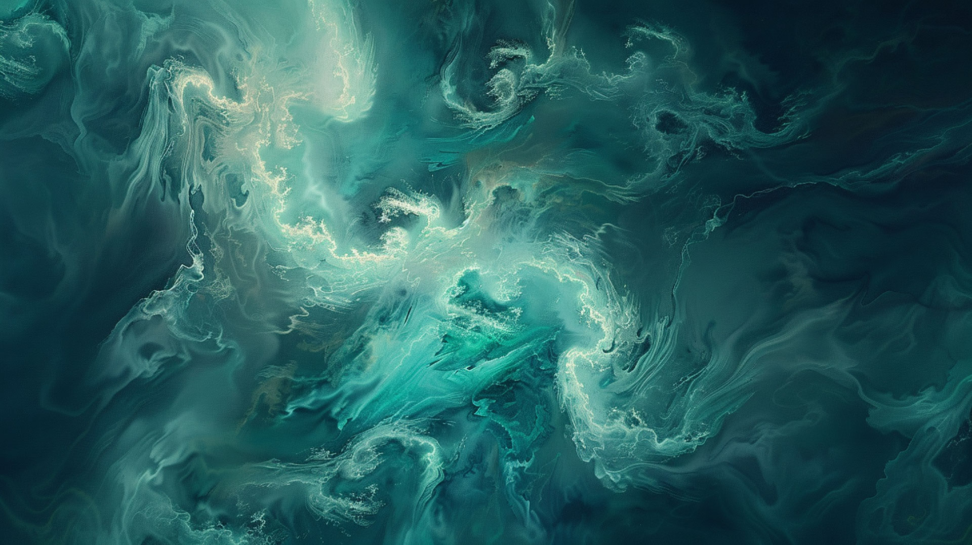 Serenity in Dark Teal AI Desktop Backgrounds