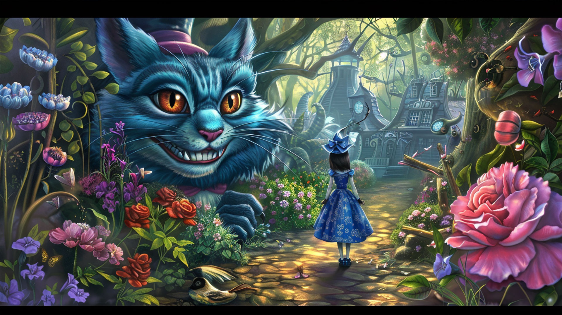 High-Resolution Dark Alice in Wonderland Image