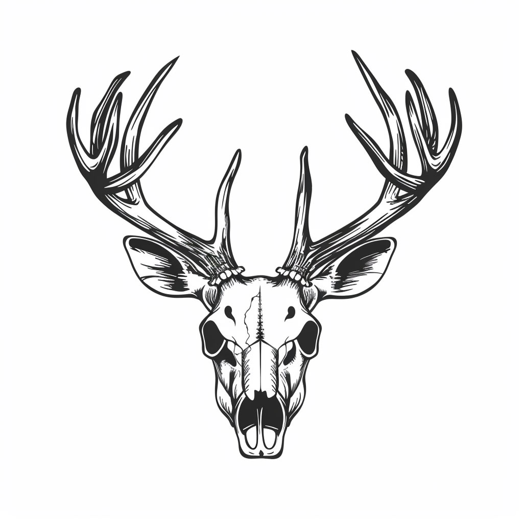 HD Deer Skull Logo for Rugged Brand Identity