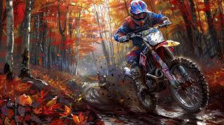 Thrilling Dirt Bike Ride: HD AI Wallpaper Download