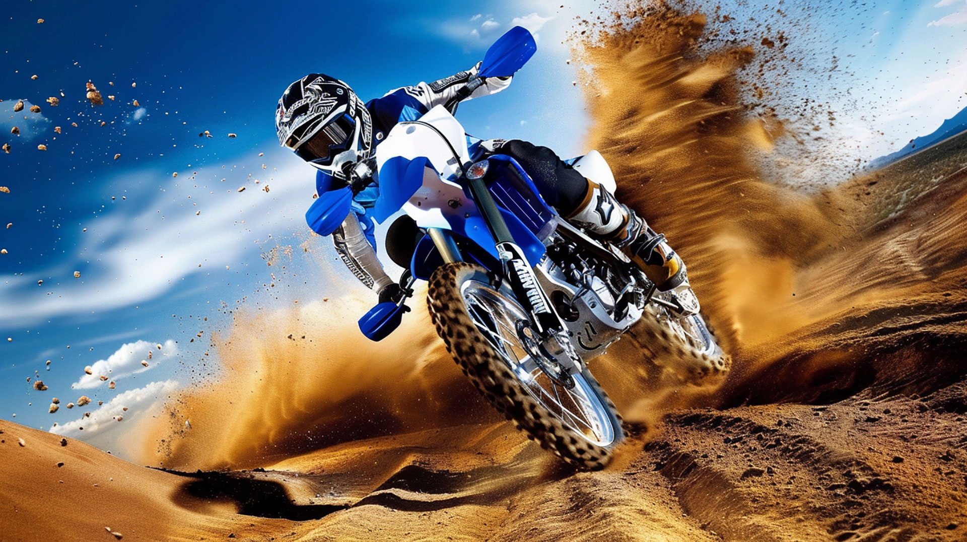 Rugged Dirt Bike Path: 16:9 HD Desktop Background