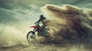 Adrenaline-Fueled Dirt Bike: AI HD Wallpaper