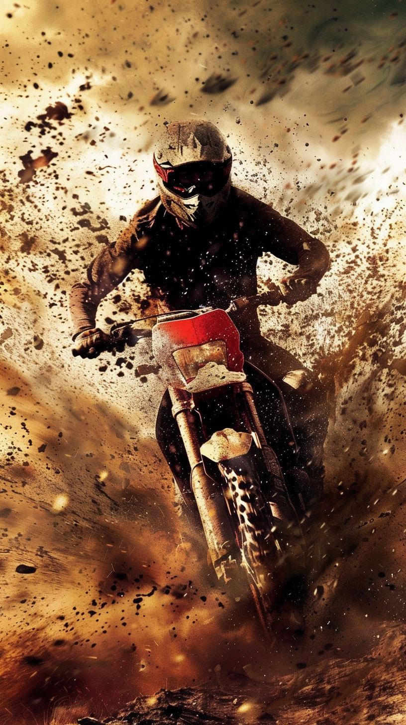 Action-Packed Dirt Bike Wallpaper for Xiaomi Devices: HD