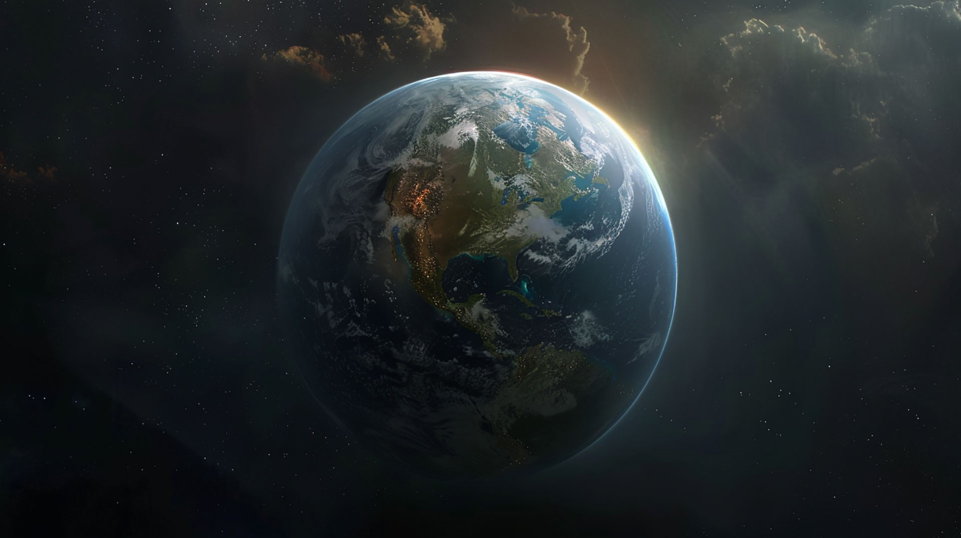 Tranquil Globe: Aesthetic Earth Desktop Wallpaper