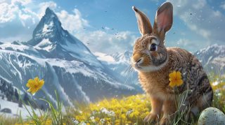 Easter Bunny AI Image: 1920x1080 HD Desktop Wallpaper