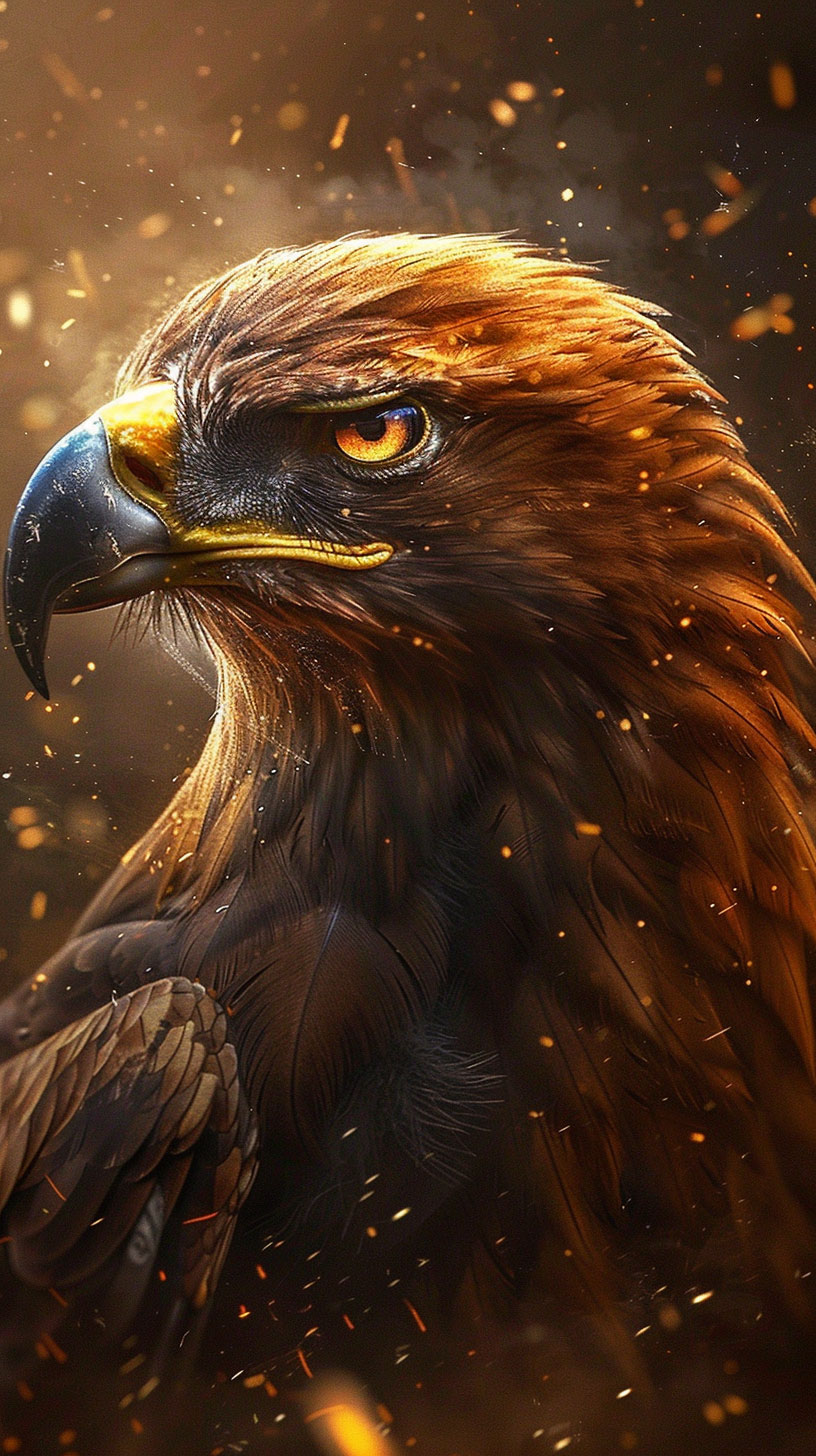 Blazing Vigor: Fire Eagle Digital Background