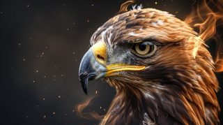 Glowing Guardian: Ultra HD Eagle Wallpaper