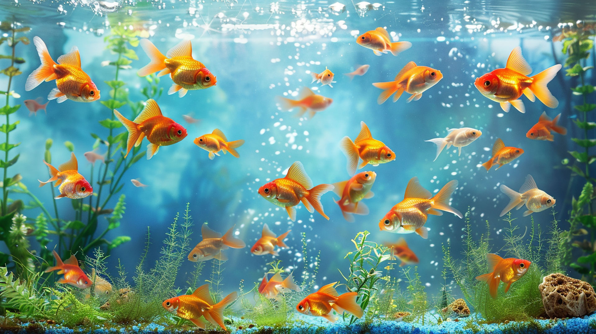 Tranquil Fish Tank AI Desktop Backgrounds