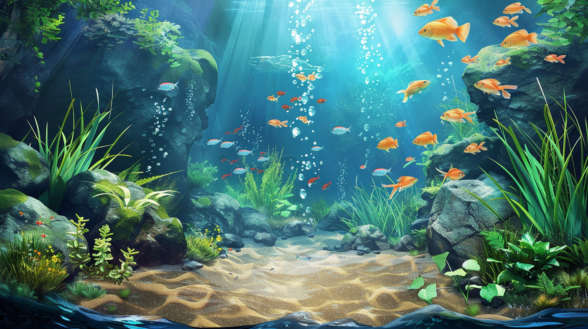 Aquatic Fish Tank AI HD Wallpaper Collection