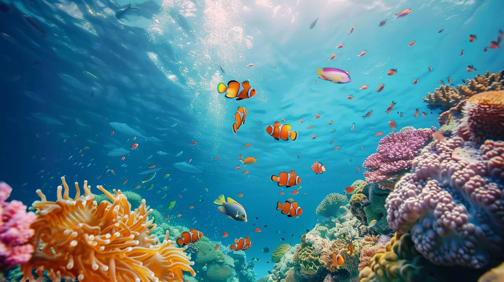 Tropical Fish Tank AI Desktop Wallpapers