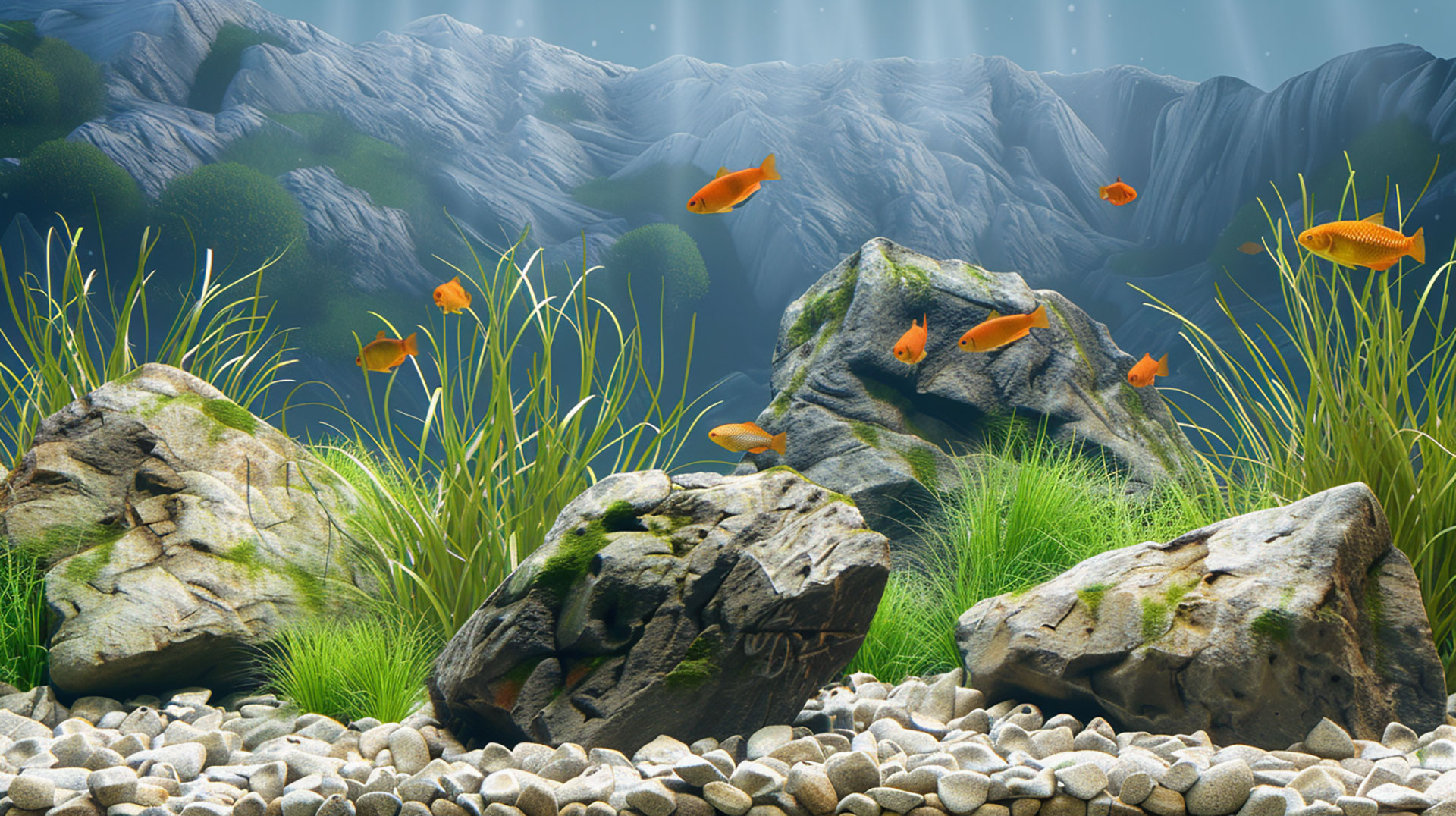 Underwater Fish Tank AI Digital Backgrounds