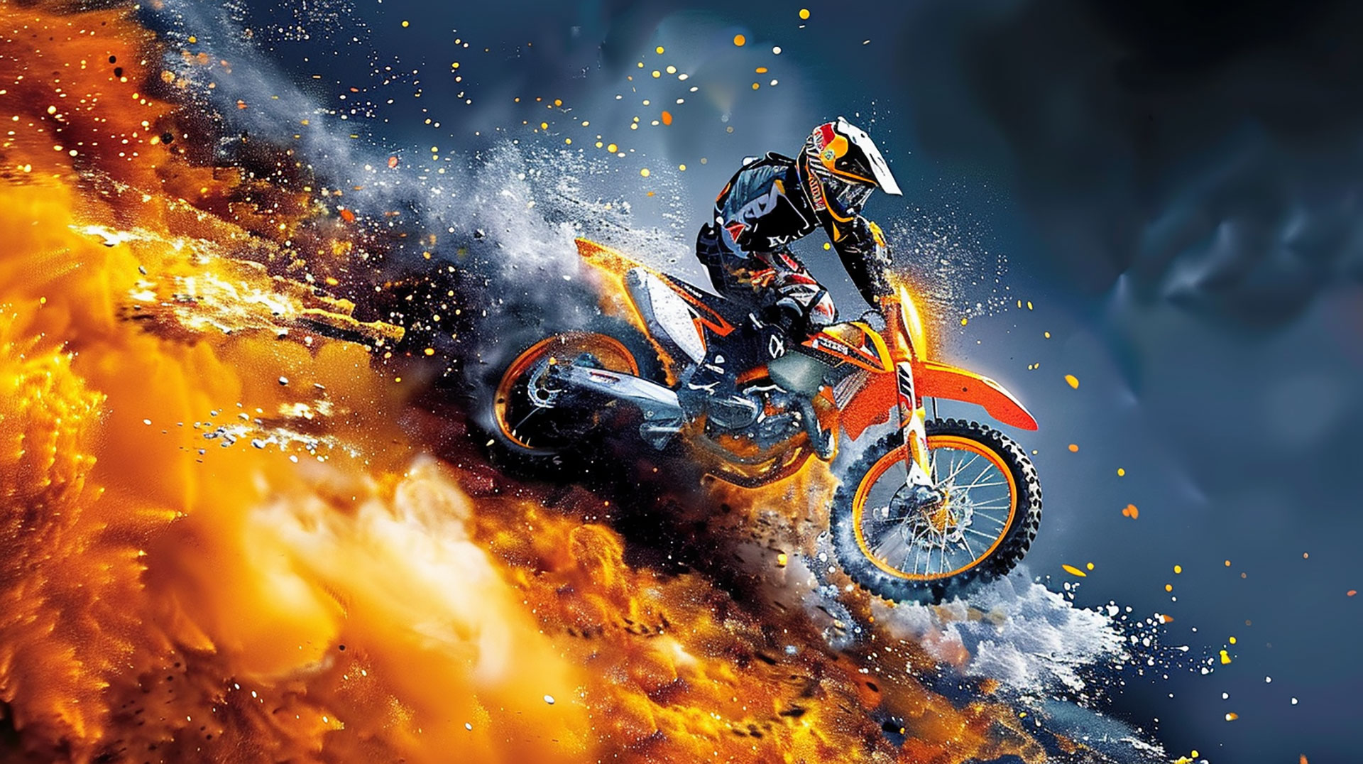 Dynamic Fox Cool Dirt Bike Wallpaper for Huawei Phones