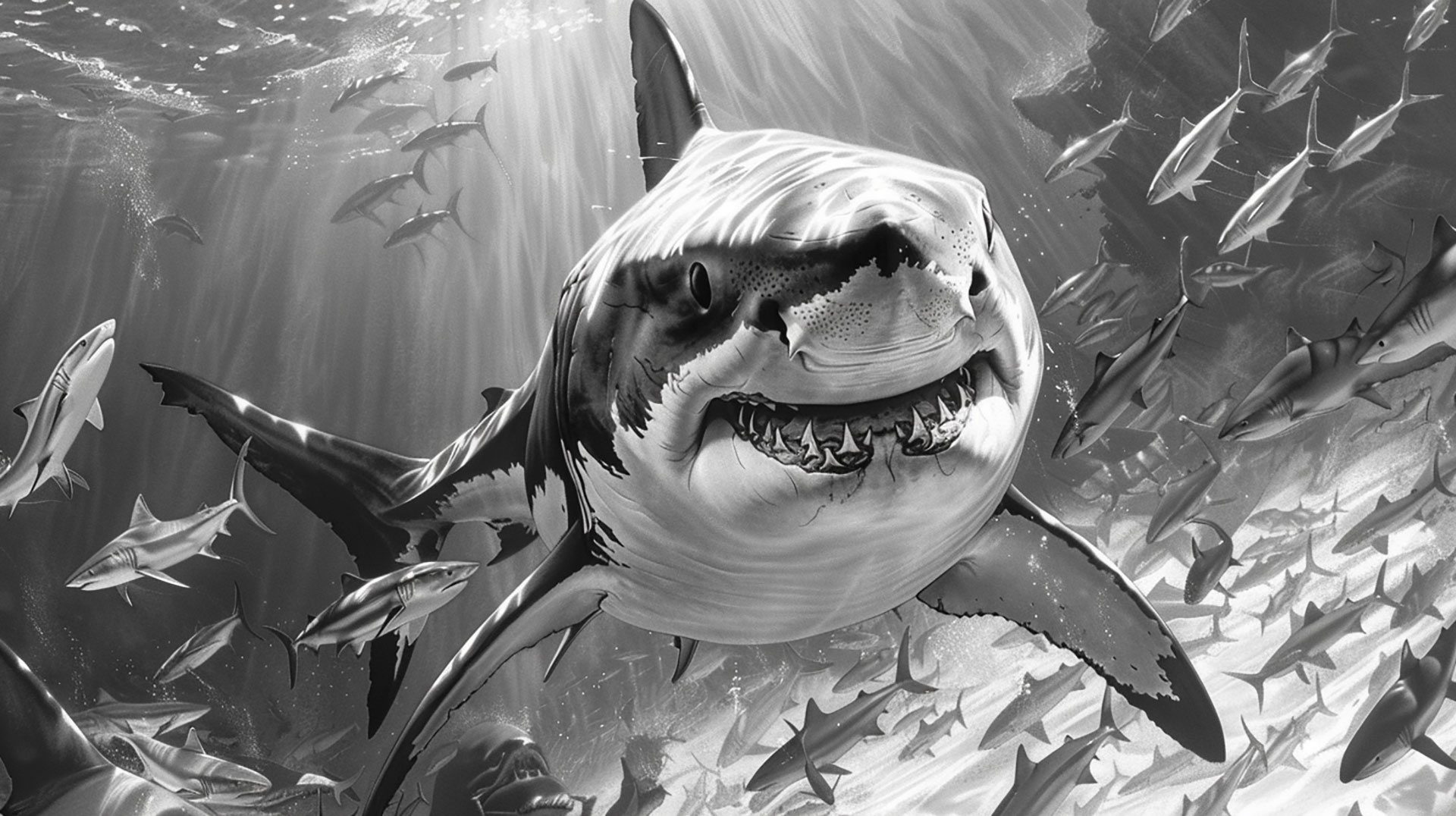 Download Free Great White Shark AI Wallpaper