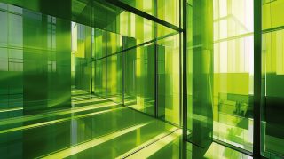 Stunning Green Geometric AI Image for PC Wallpapers