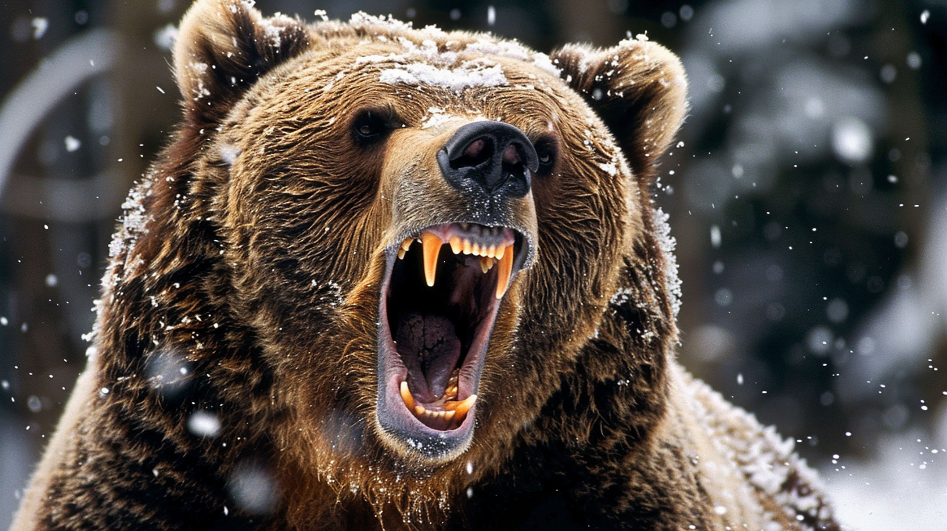 Fierce Protector: Grizzly Bear Standing Tall on Your Screen