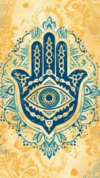 Hamsa Evil Eye: Protective Mobile Wallpaper