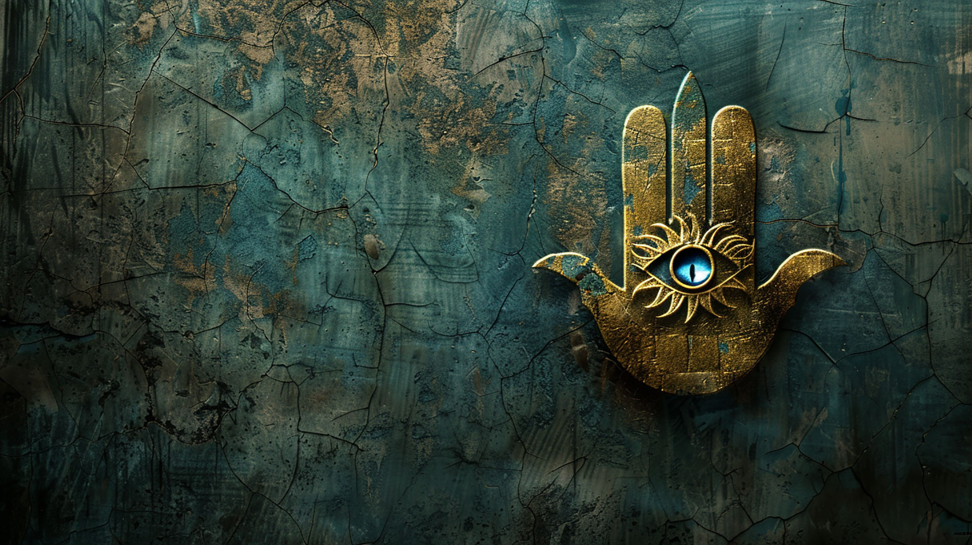 Spiritual Hamsa Evil Eye AI Desktop Background