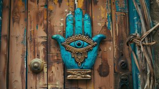 Symbolic Hamsa Evil Eye AI Wallpaper