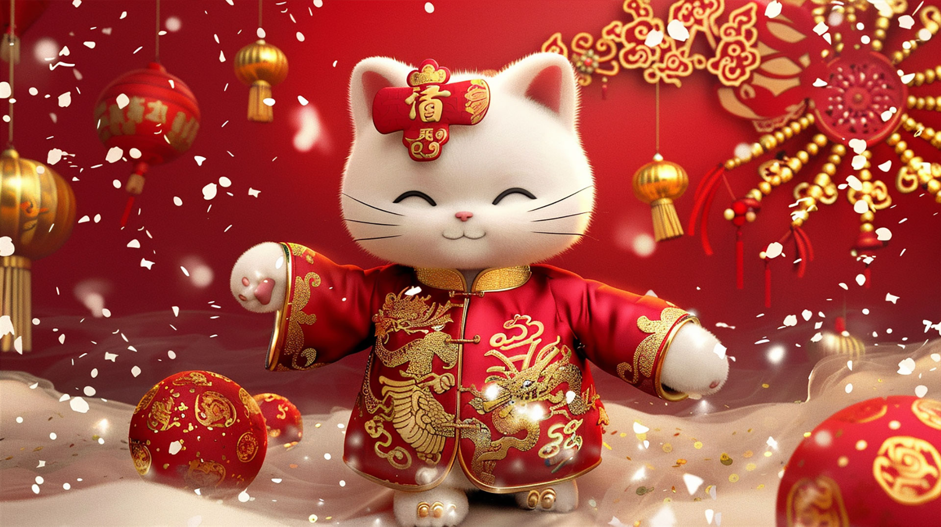 Hello Kitty Chinese New Year Celebration Wallpaper