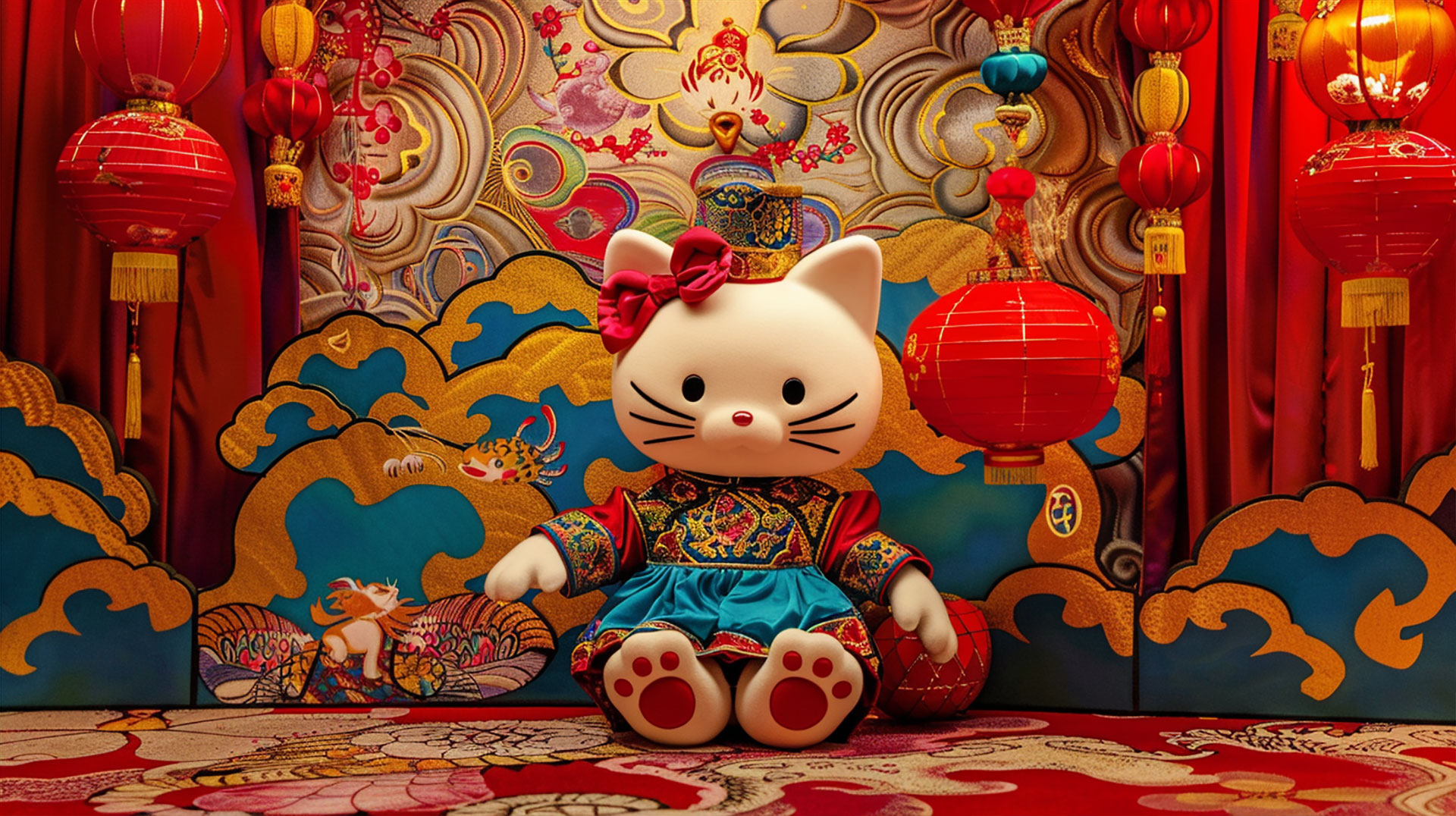 Hello Kitty Dragon Dance Wallpaper