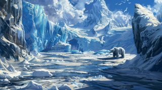 Majestic Ice Bear AI Image 4K Wallpaper