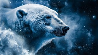 Ice Bear in Blizzard AI Image HD Pics