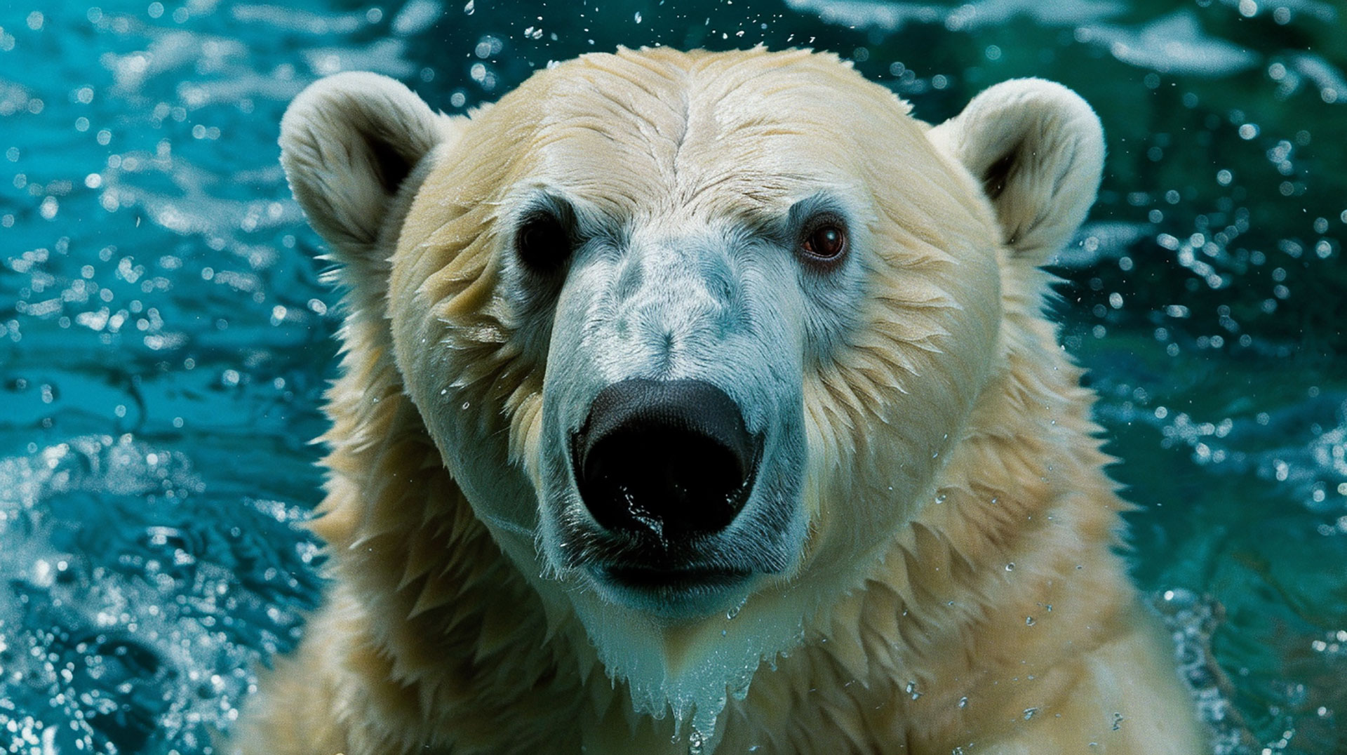 Ice Bear Roaring AI Digital Background