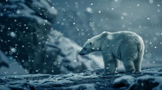 Ice Bear Close-Up AI Image 16:9 Wallpaper