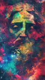 Celestial Jesus Christ AI wallpaper for iPhone in HD