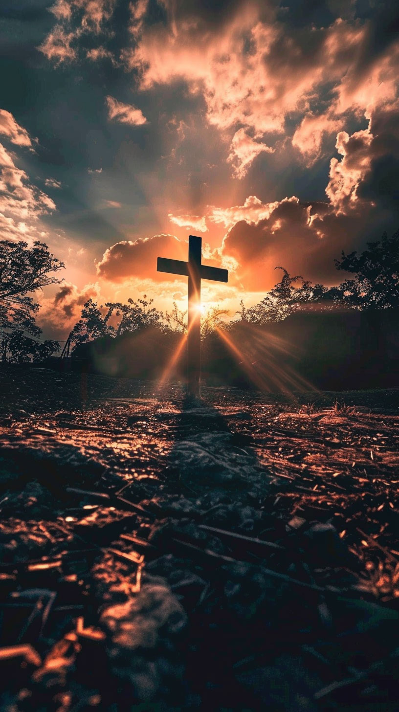 8K Jesus Christ cross AI wallpaper for iPhone