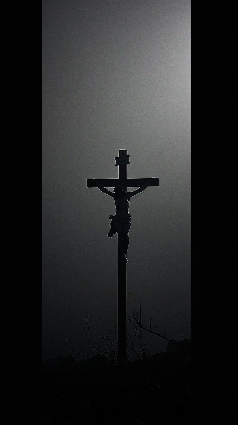 Stunning Jesus Christ cross AI wallpaper for iPhone